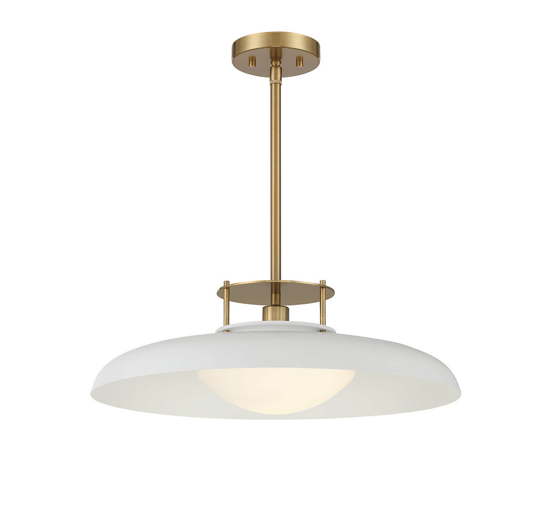 Savoy House Gavin 7-1690-1-142 Pendant Light - White with Warm Brass Accents