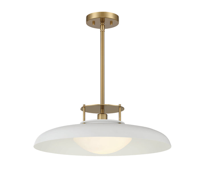 Savoy House Gavin 7-1690-1-142 Pendant Light - White with Warm Brass Accents