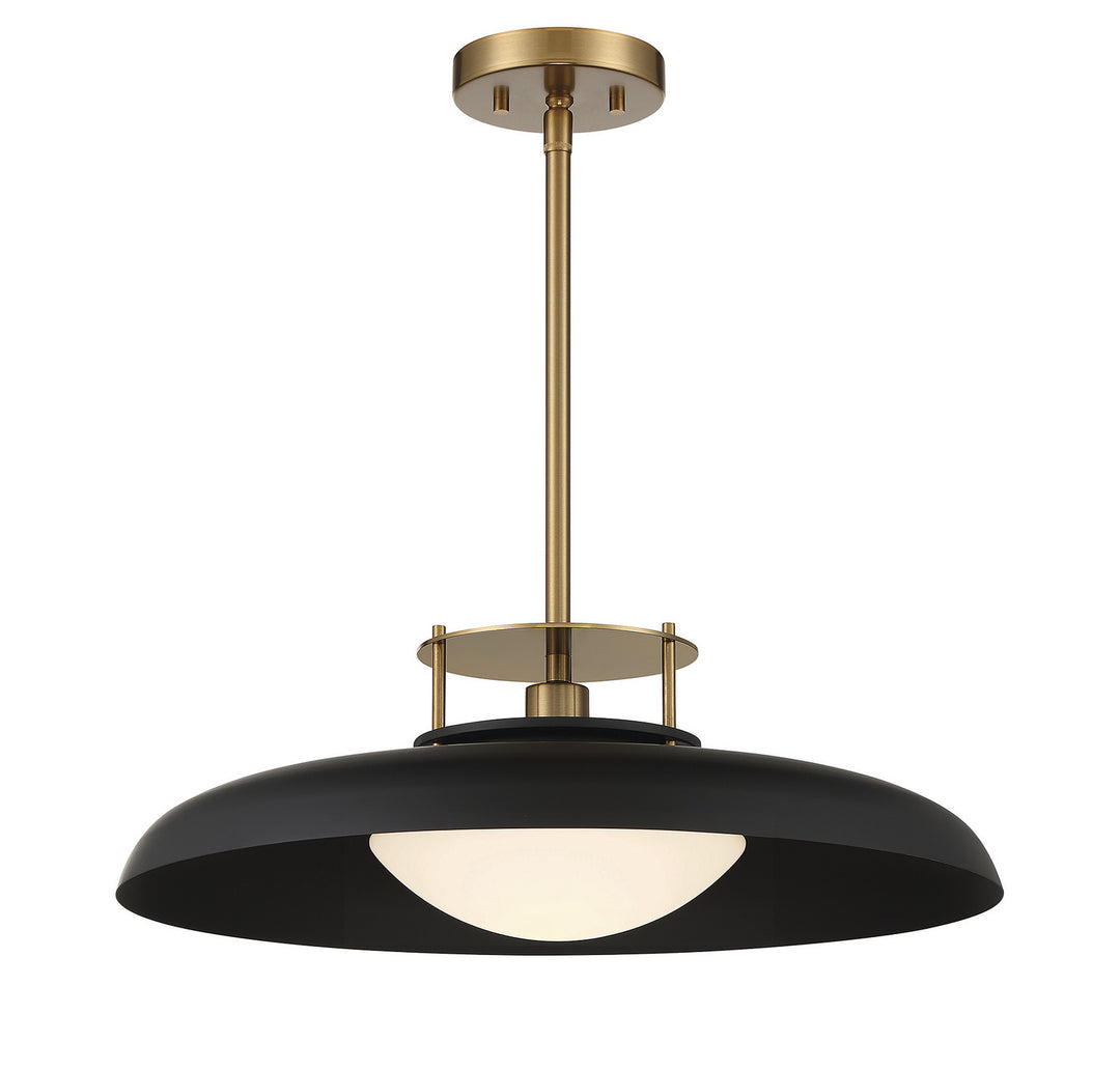 Savoy House Gavin 7-1690-1-143 Pendant Light - Matte Black with Warm Brass Accents