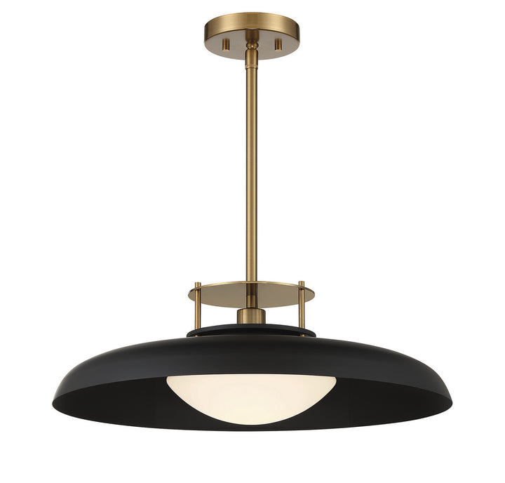 Savoy House Gavin 7-1690-1-143 Pendant Light - Matte Black with Warm Brass Accents