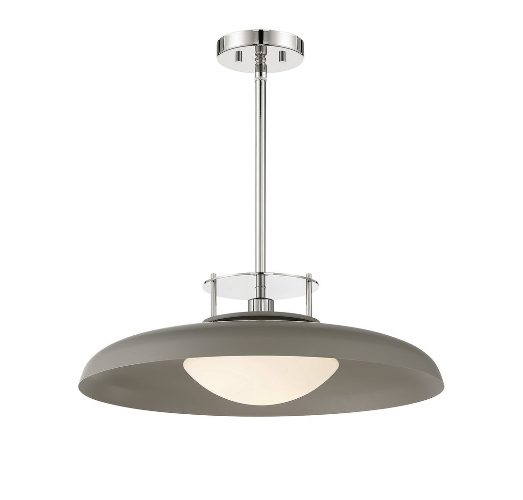 Savoy House Gavin 7-1690-1-175 Pendant Light - Gray with Polished Nickel Accents