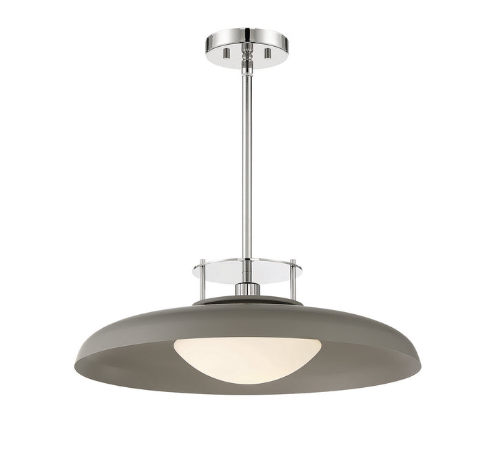 Savoy House Gavin 7-1690-1-175 Pendant Light - Gray with Polished Nickel Accents