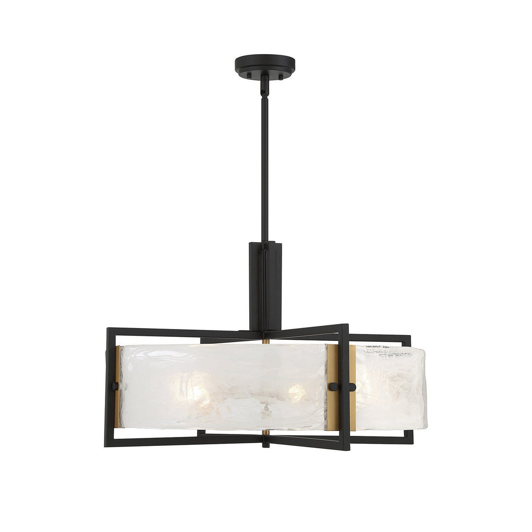 Savoy House Hayward 7-1696-5-143 Pendant Light - Matte Black with Warm Brass Accents