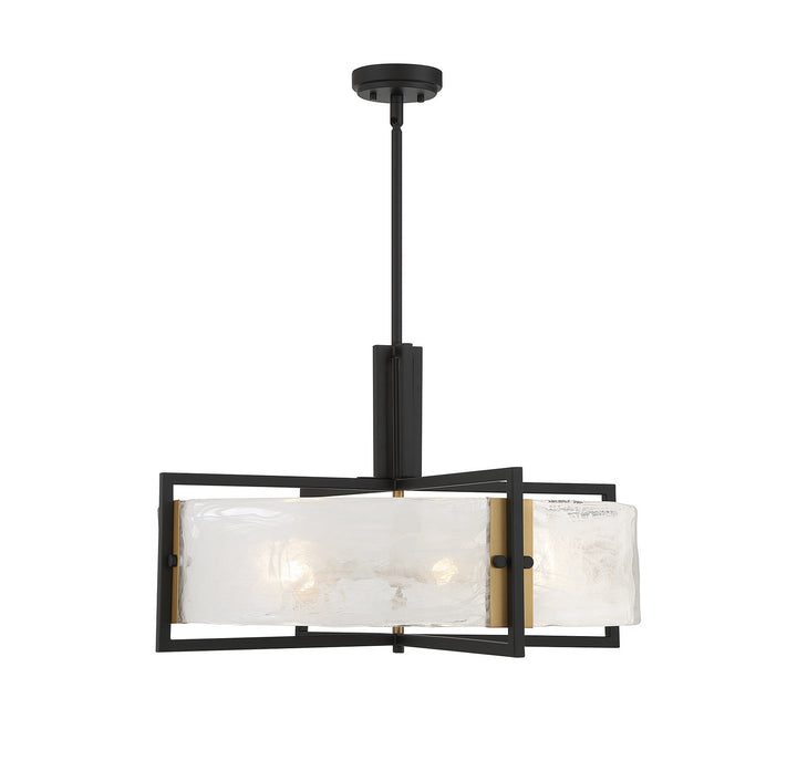 Savoy House Hayward 7-1696-5-143 Pendant Light - Matte Black with Warm Brass Accents