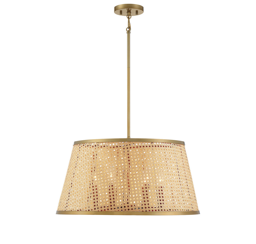 Savoy House Astoria 7-1771-6-200 Pendant Light - Natural with Burnished Brass