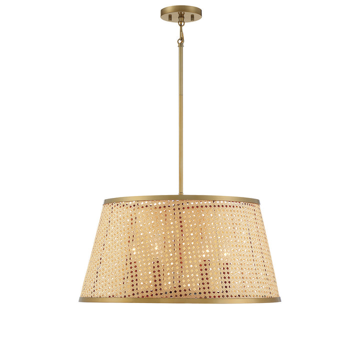Savoy House Astoria 7-1771-6-200 Pendant Light - Natural with Burnished Brass