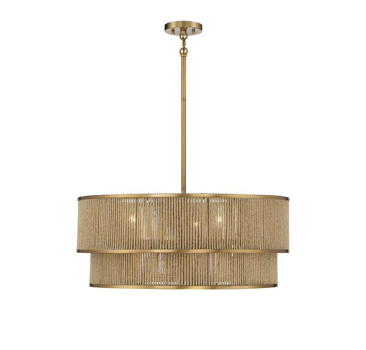 Savoy House Ashburn 7-1774-6-320 Chandelier Light - Warm Brass and Rope