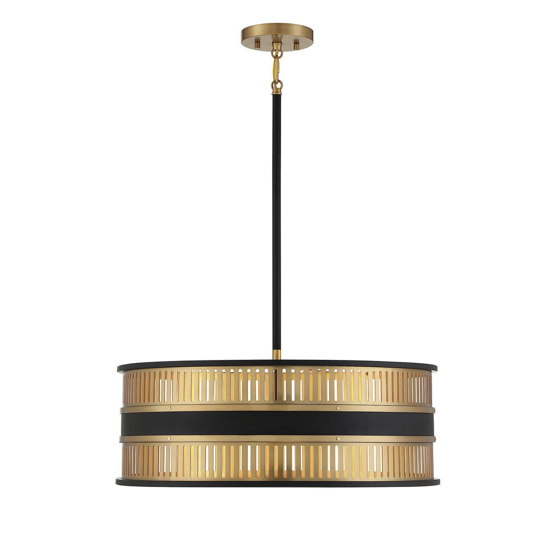 Savoy House Eclipse 7-1812-4-143 Pendant Light - Matte Black with Warm Brass Accents