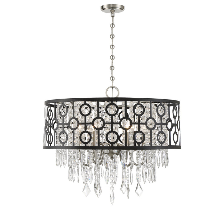 Savoy House Rory 7-1879-6-66 Chandelier Light - Matte Black with Satin Nickel