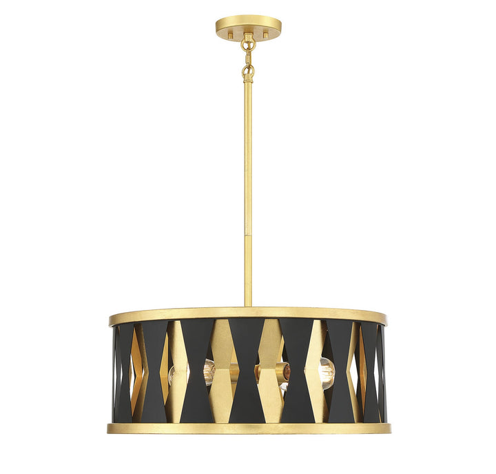 Savoy House Kellerman 7-1929-4-261 Pendant Light - Matte Black with True Gold