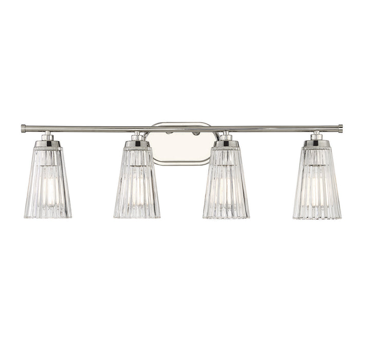 Savoy House Chantilly 8-1745-4-109 Bath Vanity Light 31 in. wide - Polished Nickel