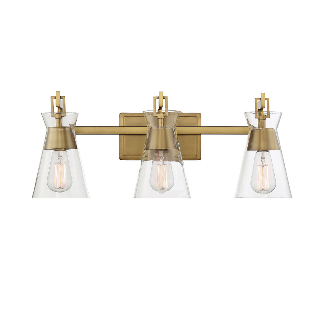 Savoy House Lakewood 8-1830-3-322 Bath Vanity Light 24 in. wide - Warm Brass