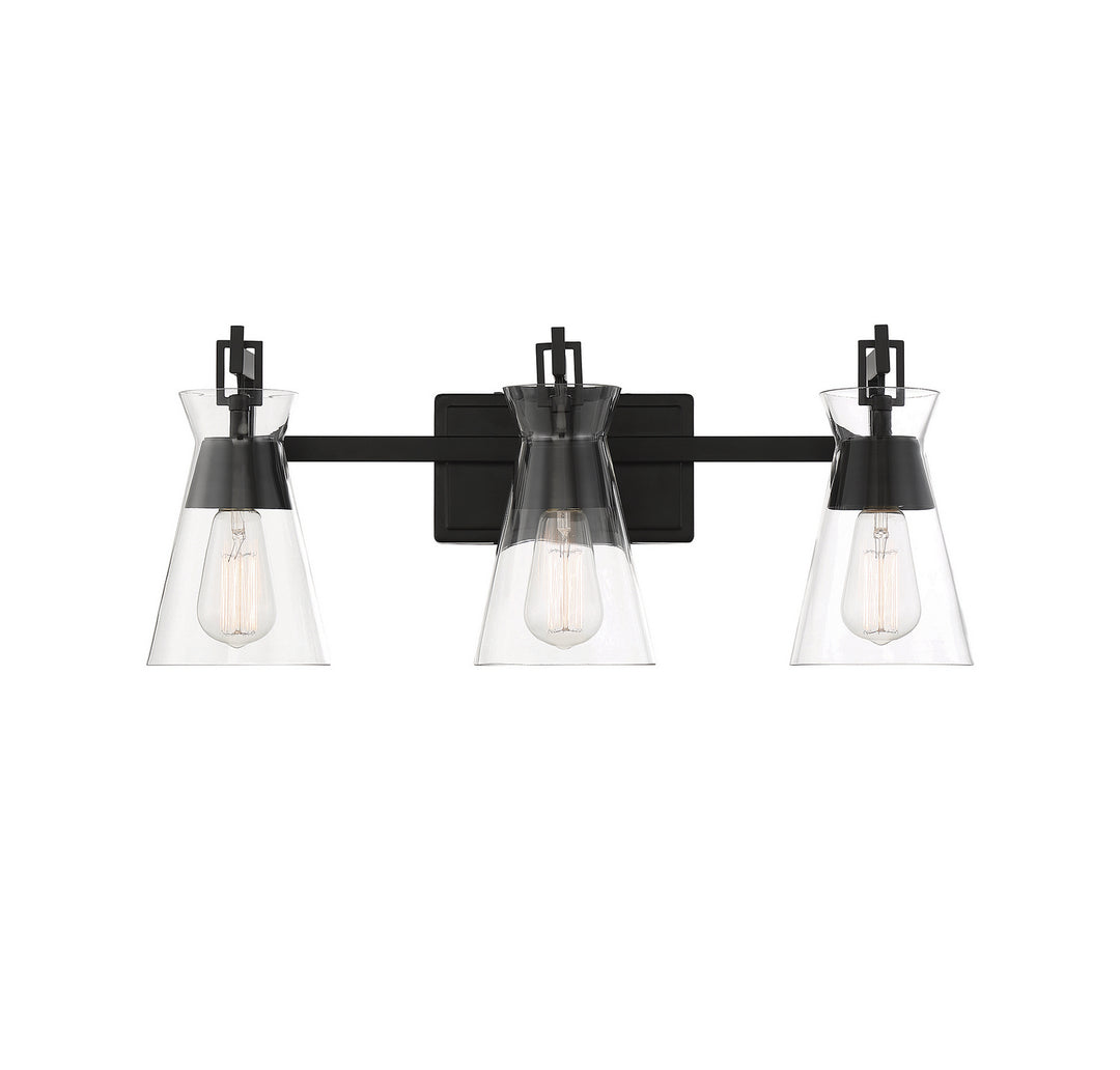 Savoy House Lakewood 8-1830-3-BK Bath Vanity Light 24 in. wide - Matte Black