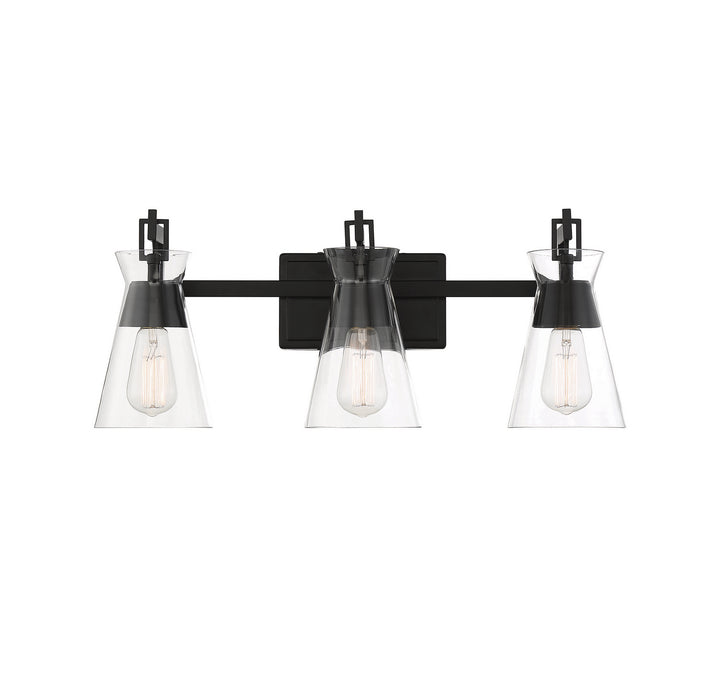 Savoy House Lakewood 8-1830-3-BK Bath Vanity Light 24 in. wide - Matte Black