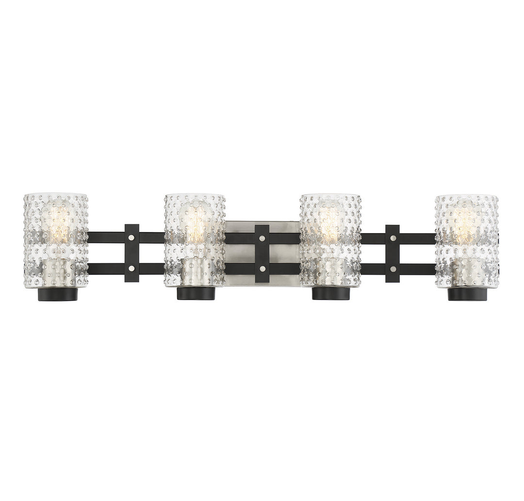 Savoy House Colt 8-1909-4-66 Bath Vanity Light 32 in. wide - Matte Black with Satin Nickel