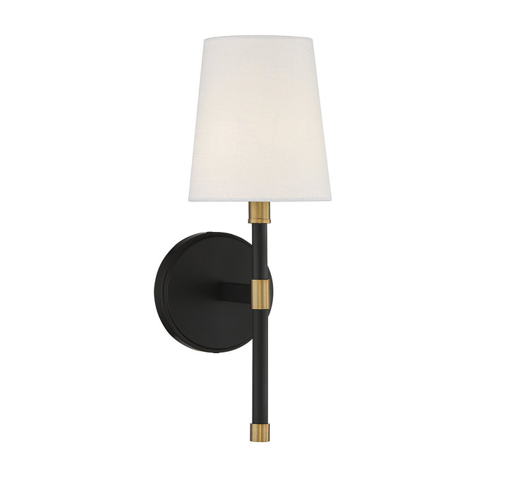 Savoy House Brody 9-1632-1-143 Wall Sconce Light - Matte Black with Warm Brass Accents