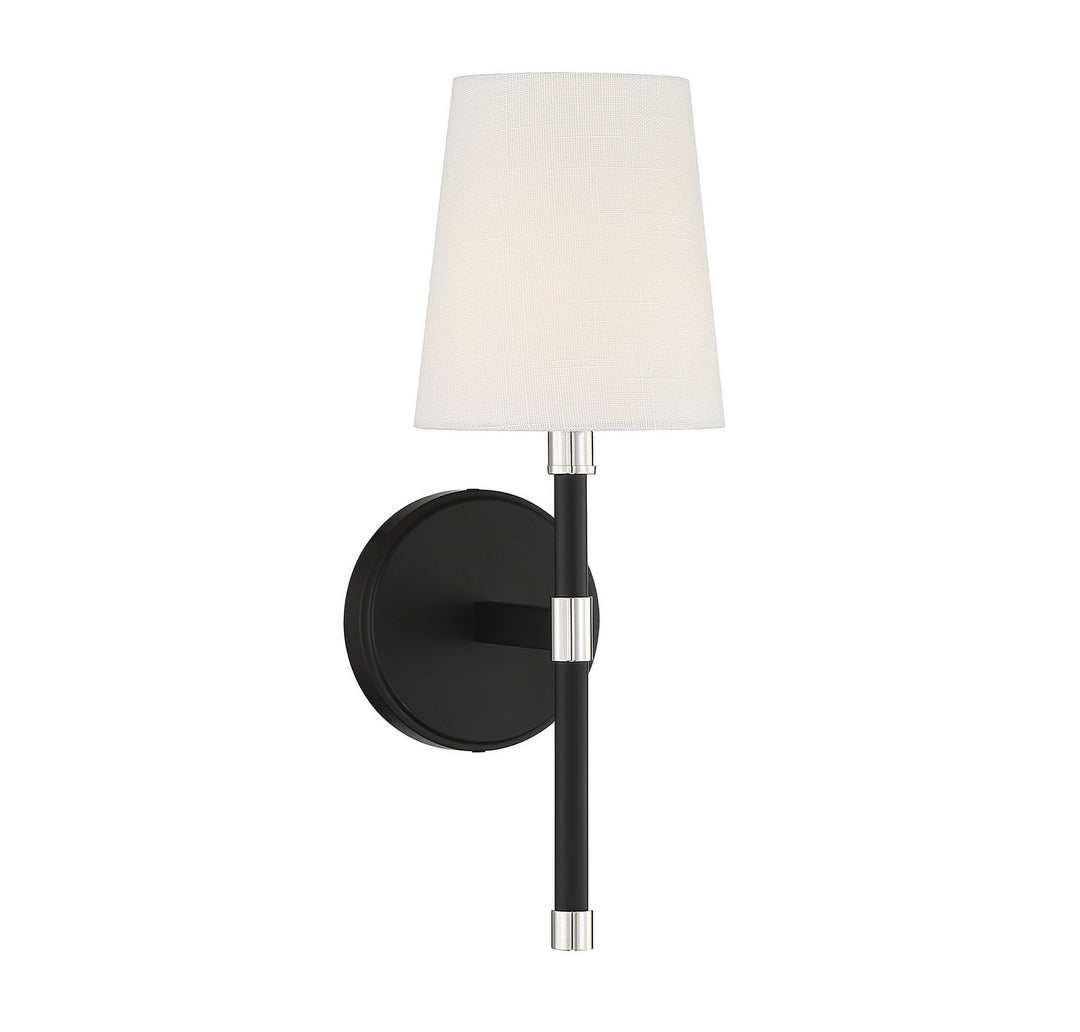 Savoy House Brody 9-1632-1-173 Wall Sconce Light - Matte Black with Polished Nickel Accents