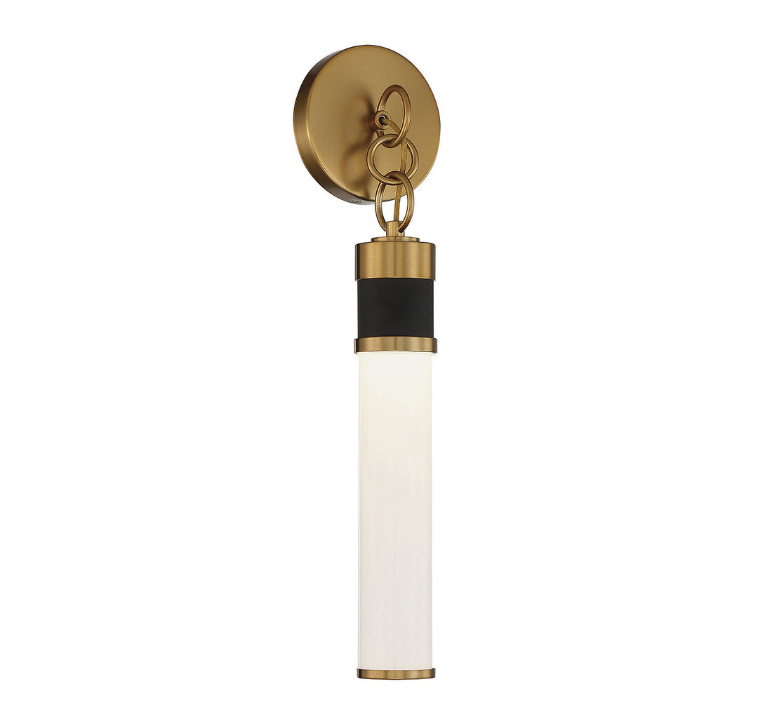 Savoy House Abel 9-1638-1-143 Wall Sconce Light - Matte Black with Warm Brass Accents