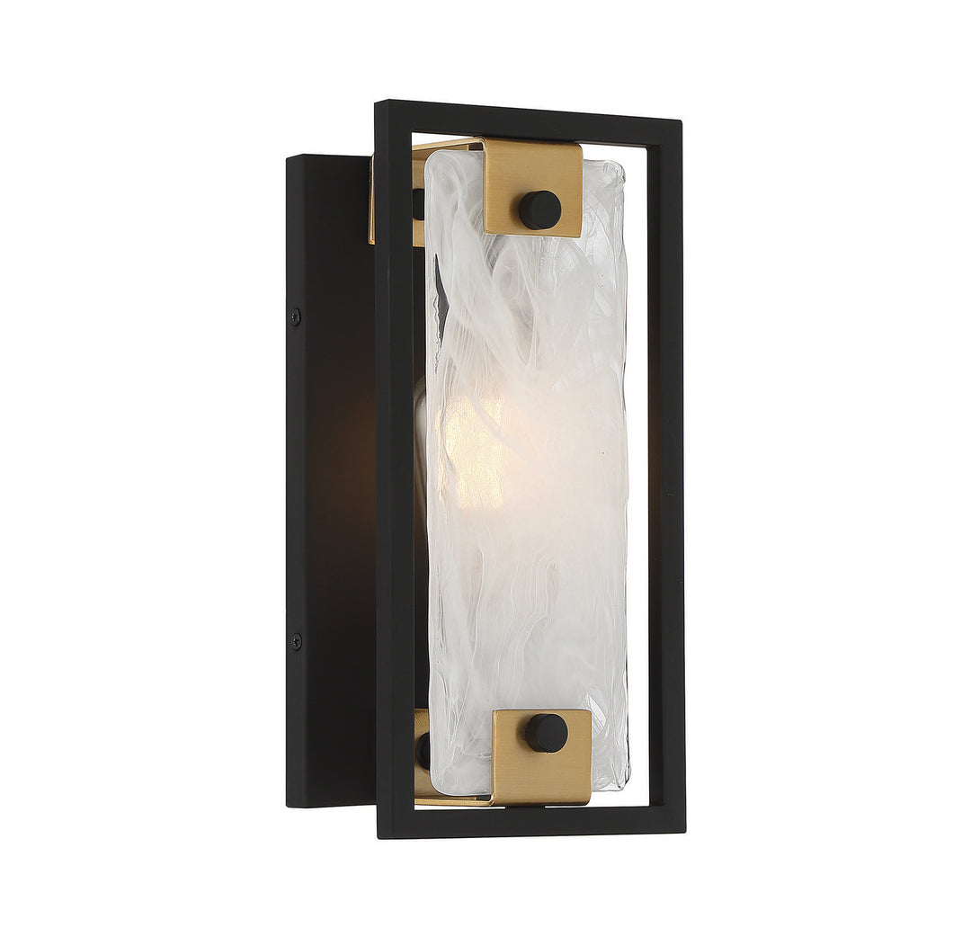 Savoy House Hayward 9-1697-1-143 Wall Sconce Light - Matte Black with Warm Brass Accents