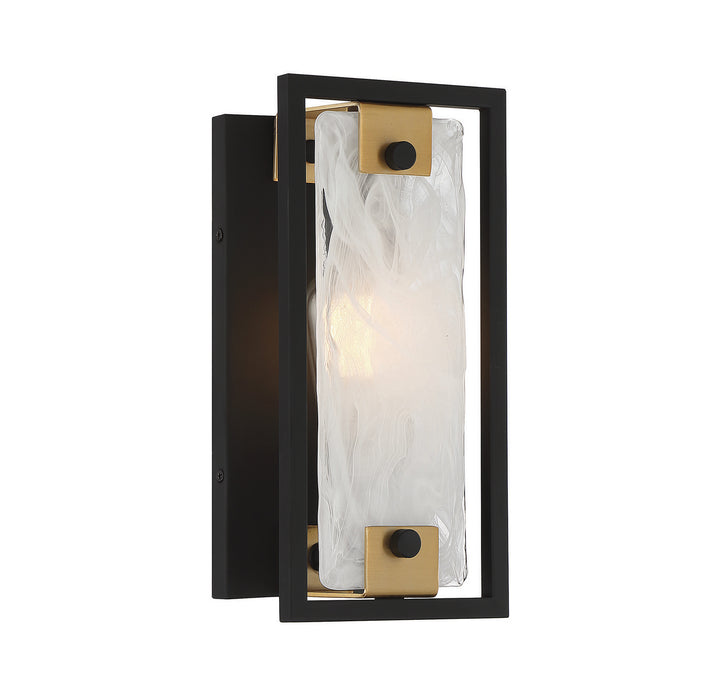 Savoy House Hayward 9-1697-1-143 Wall Sconce Light - Matte Black with Warm Brass Accents