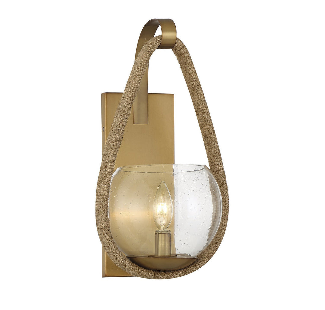 Savoy House Ashe 9-1826-1-320 Wall Sconce Light - Warm Brass and Rope