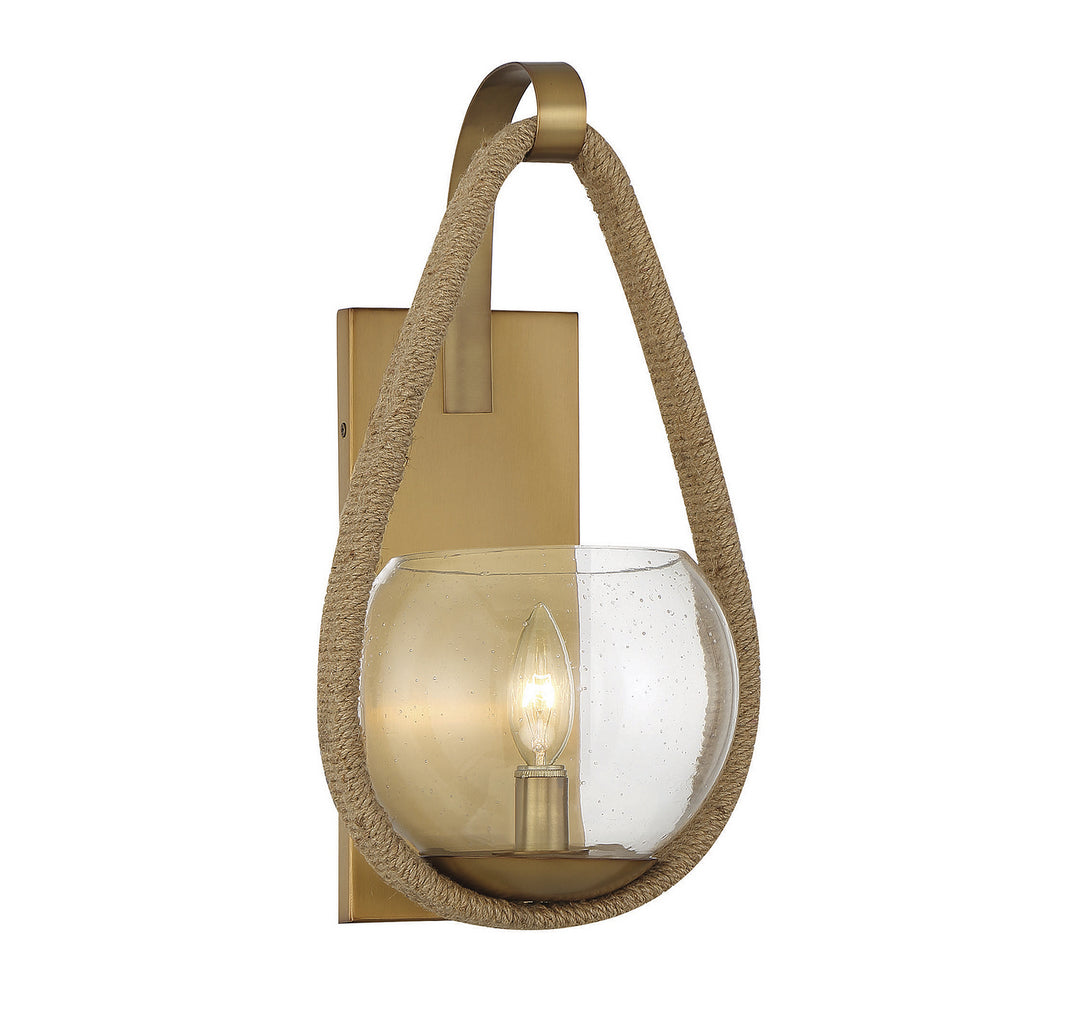 Savoy House Ashe 9-1826-1-320 Wall Sconce Light - Warm Brass and Rope