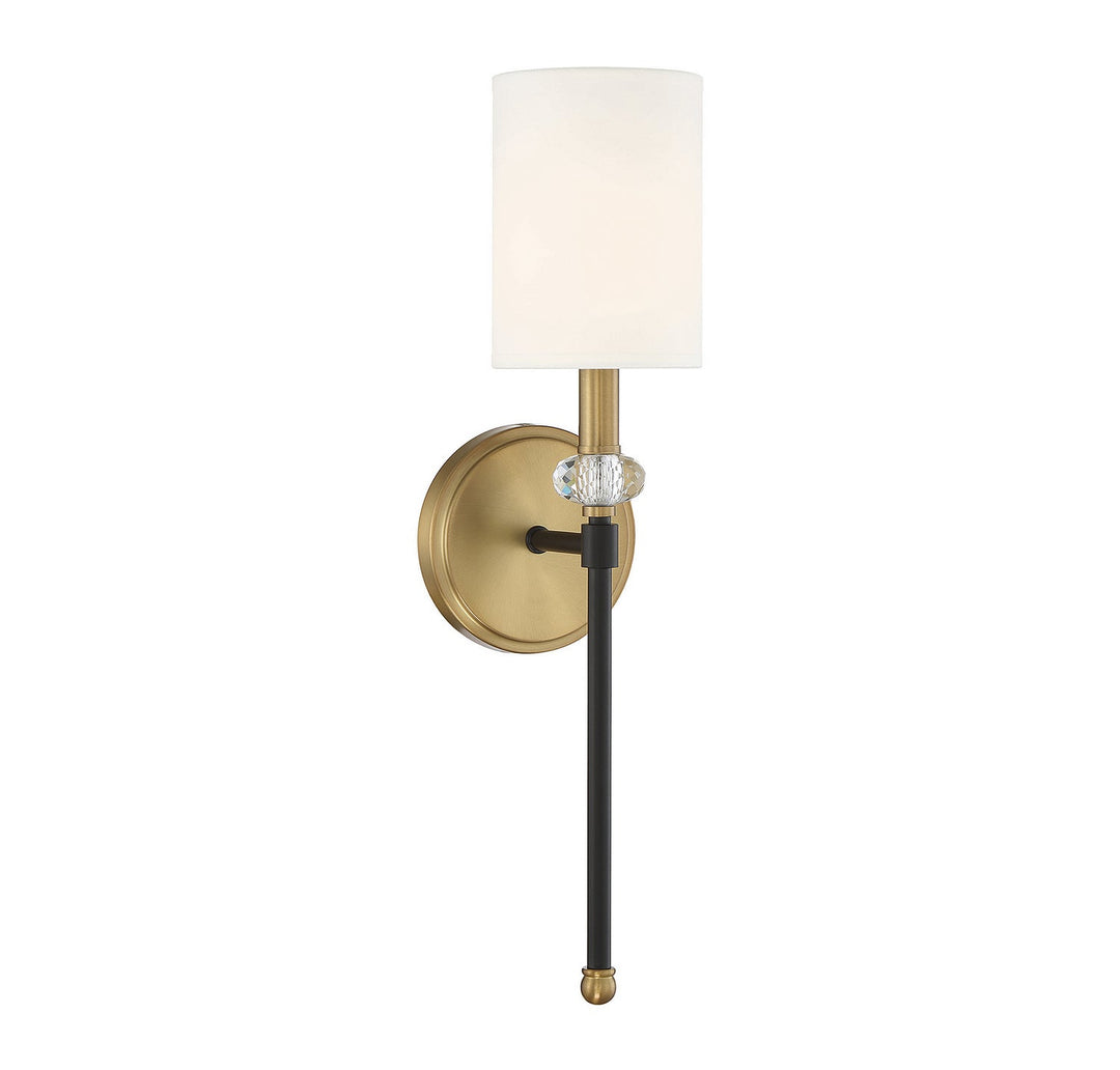 Savoy House Tivoli 9-1888-1-143 Wall Sconce Light - Matte Black with Warm Brass Accents