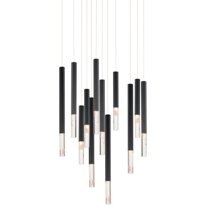 ET2 by Maxim Diaphane E11032-95BK Chandelier Light - Black