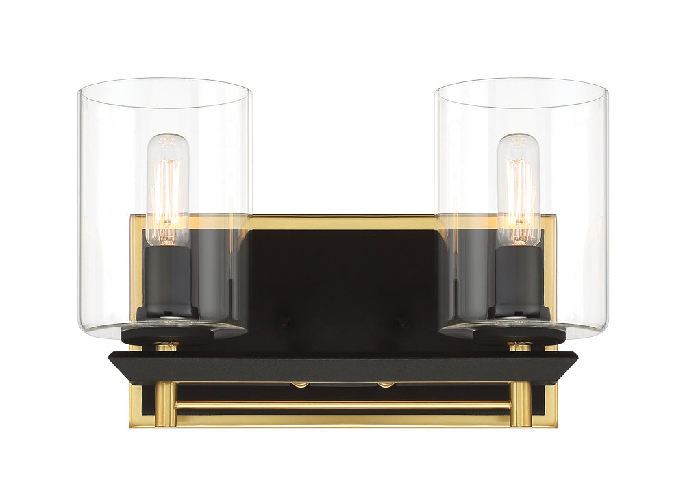 Metropolitan Sable Point N1852-707 Bath Vanity Light 12 in. wide - Sand Coal With Honey Gold Acce