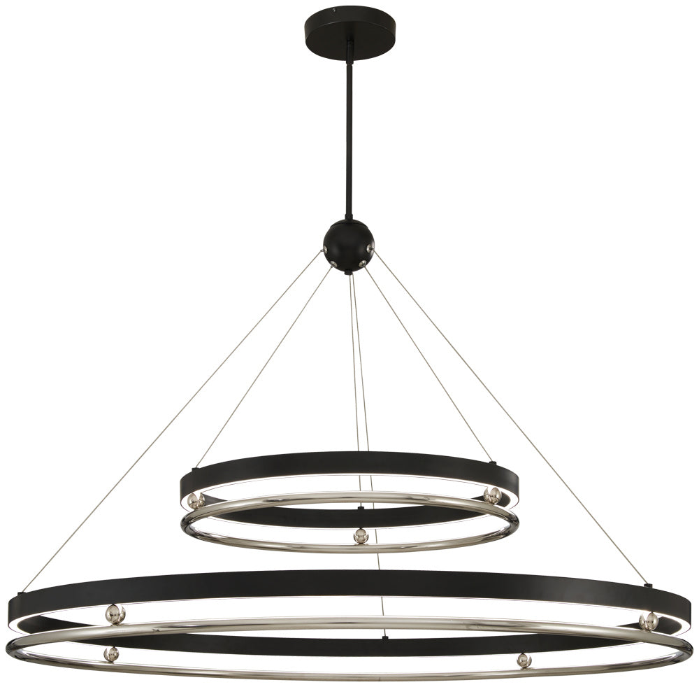 Metropolitan Grande Illusion N7998-572-L Chandelier Light - Coal W/ Polished Nickel Highli