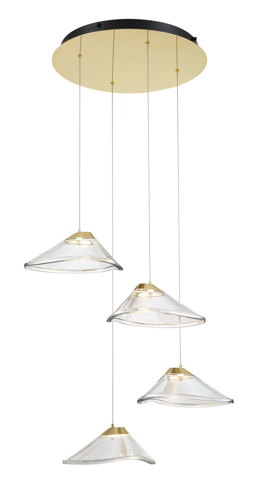 George Kovacs Sneer P5403-718-L Pendant Light - Coal And Sun Gold