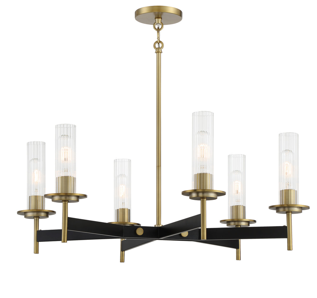 Minka-Lavery Baldwin Park 2546-726 Chandelier Light - Coal And Soft Brass