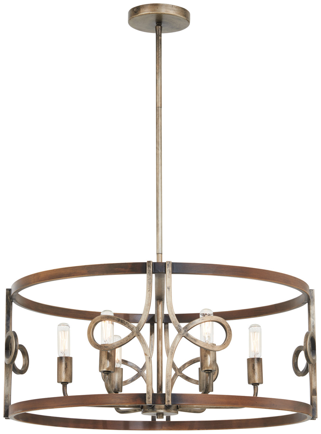 Minka-Lavery Yorkville 2696-115 Chandelier Light - Aged Darkwood With Silver Pati