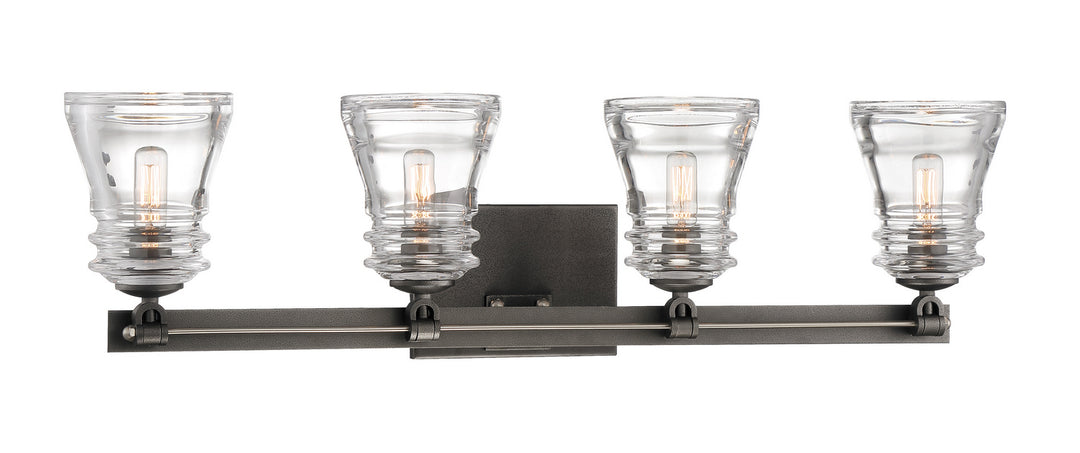 Minka-Lavery Graham Avenue 2734-709 Bath Vanity Light 31 in. wide - Smoked Iron And Brushed Nickel