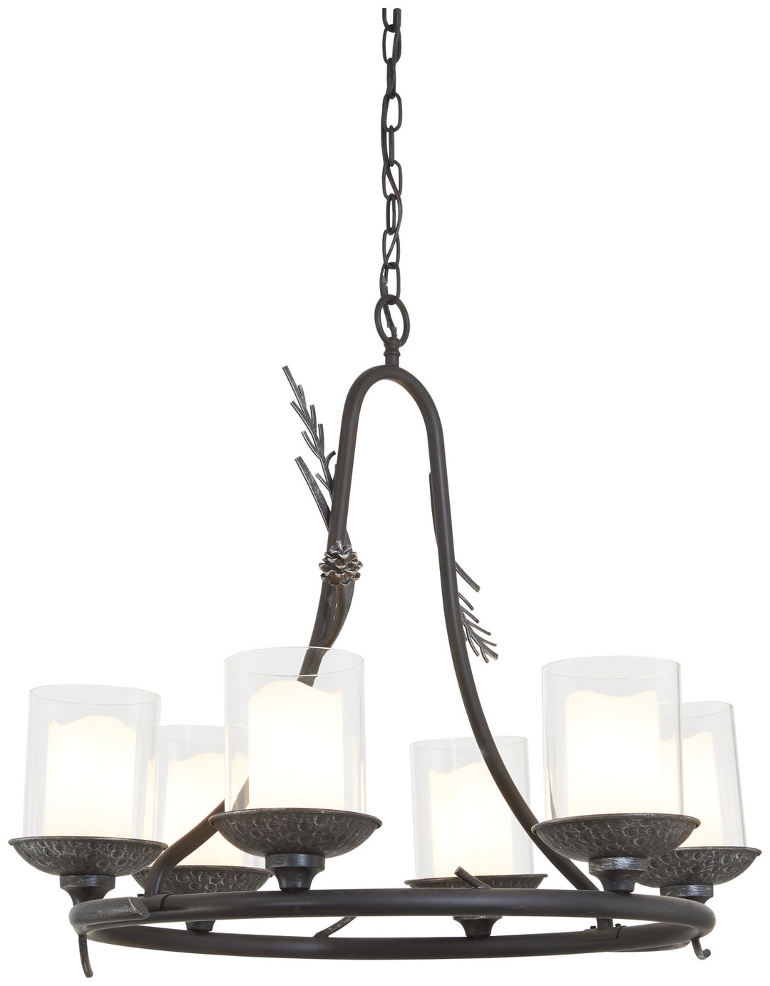 Minka-Lavery Ponderosa Ridge 2756-694 Chandelier Light - Weathered Spruce W/ Silver