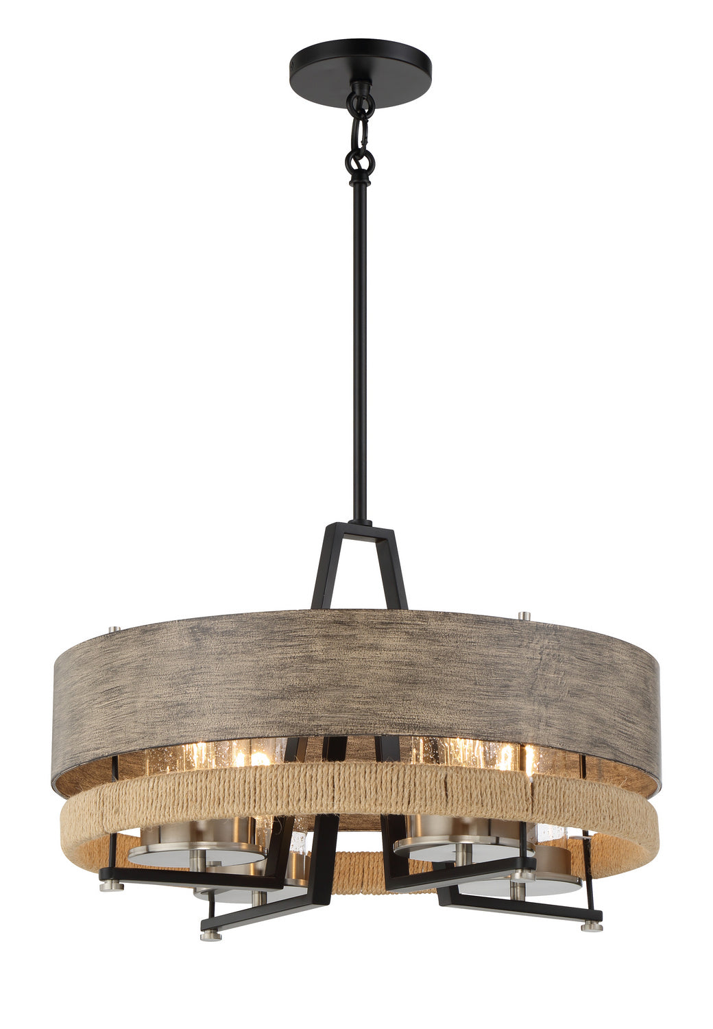 Minka-Lavery Silver Creek 2764-733 Chandelier Light - Stone Grey, Coal & Brushed Nic