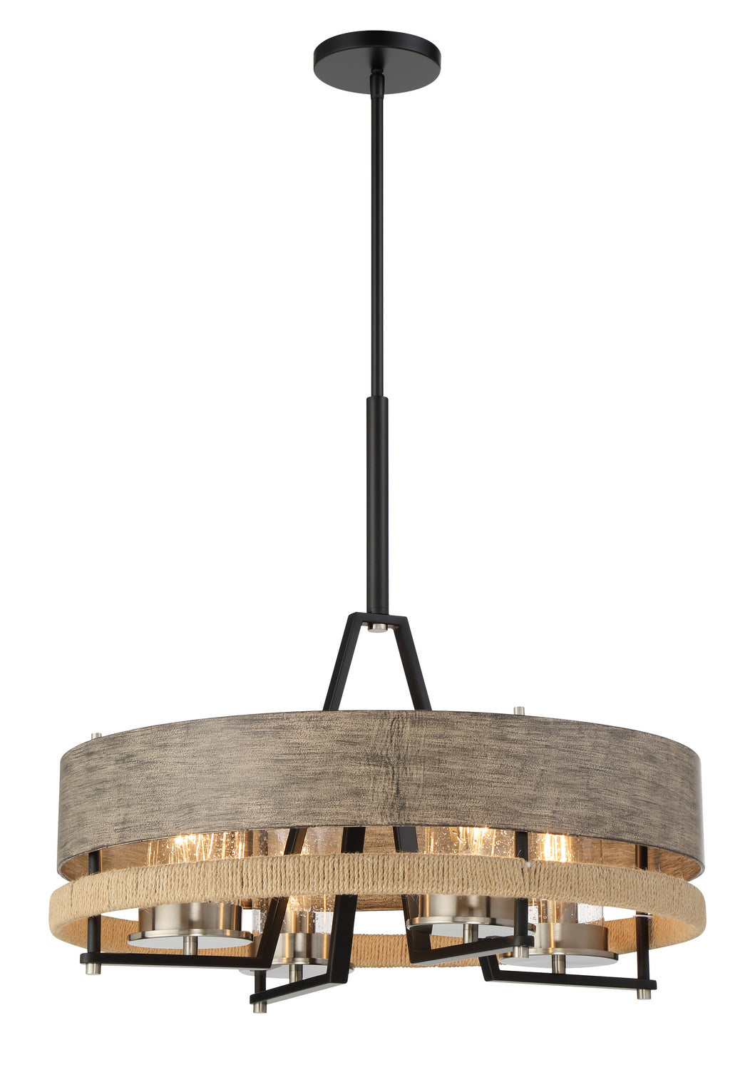 Minka-Lavery Silver Creek 2765-733 Chandelier Light - Stone Grey, Coal & Brushed Nic