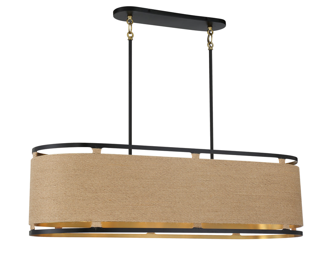 Minka-Lavery Windward Passage 3860-726 Pendant Light - Coal And Soft Brass