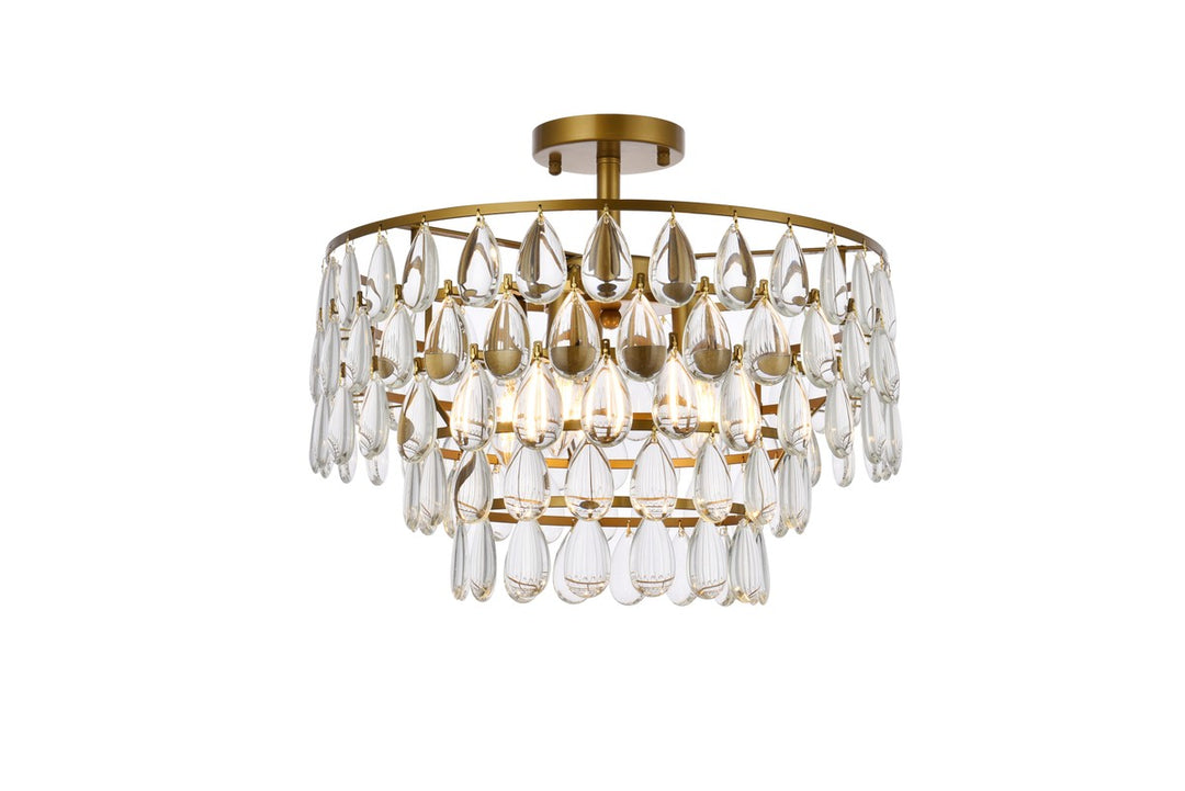 Elegant Mila 1103F18BR Ceiling Light - Brass