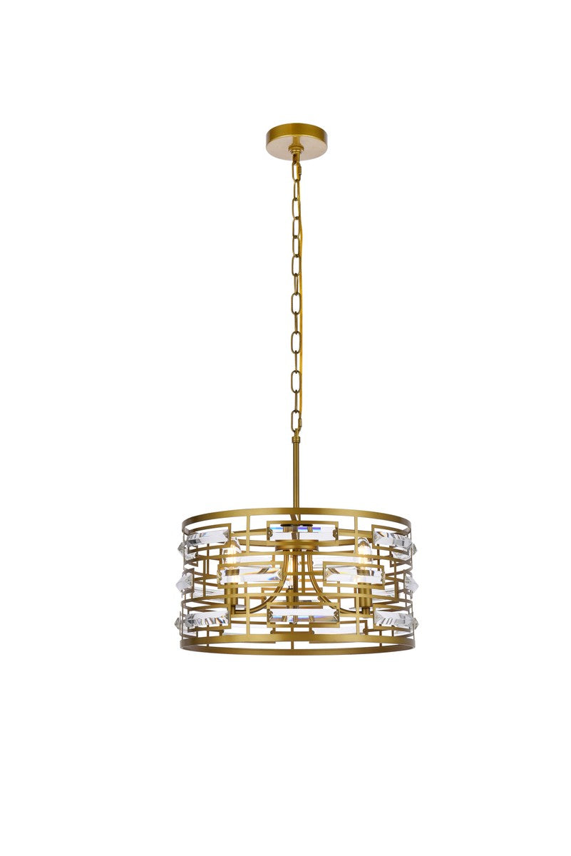 Elegant Kennedy 1108D16BR Pendant Light - Brass