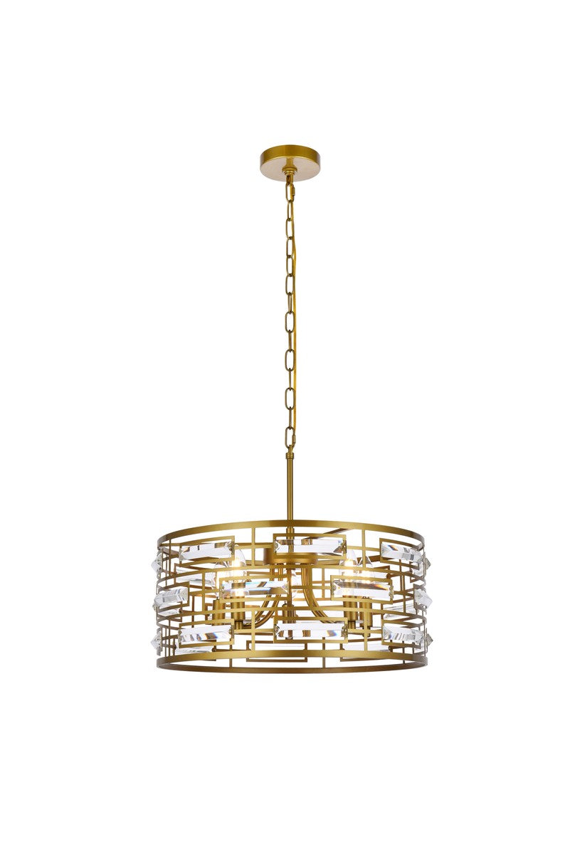 Elegant Kennedy 1108D19BR Pendant Light - Brass