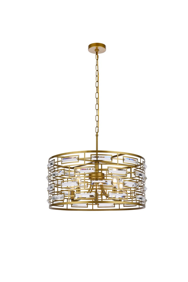 Elegant Kennedy 1108D24BR Pendant Light - Brass