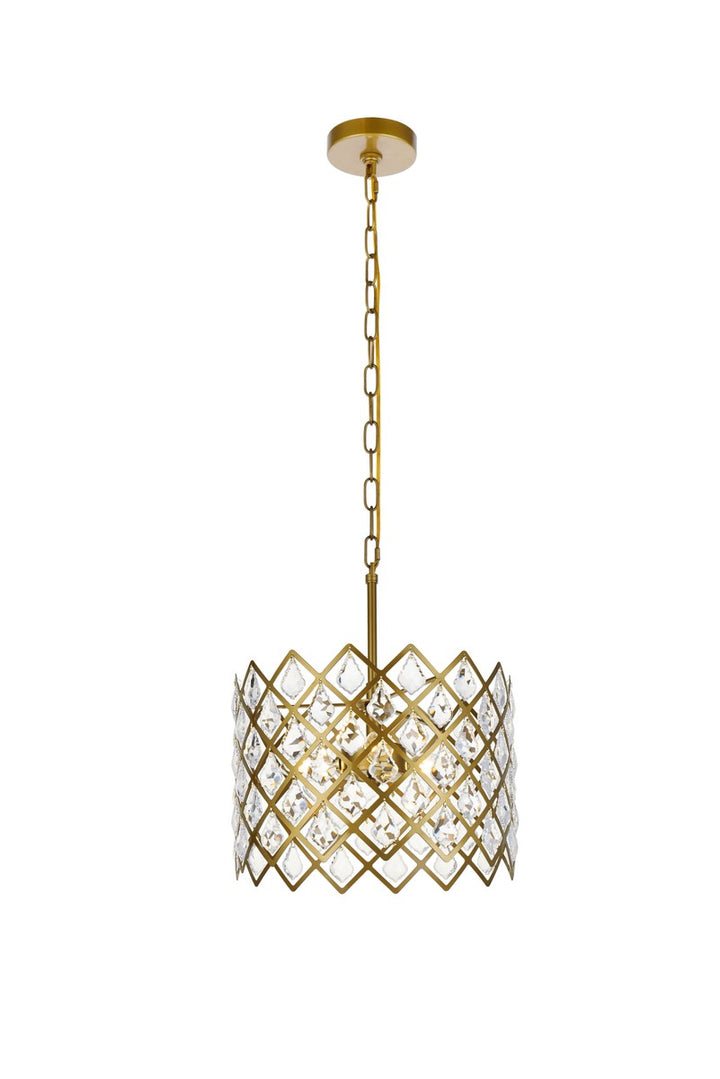 Elegant Lyla 1111D13BR Pendant Light - Brass