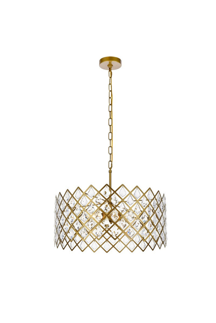 Elegant Lyla 1111D21BR Pendant Light - Brass