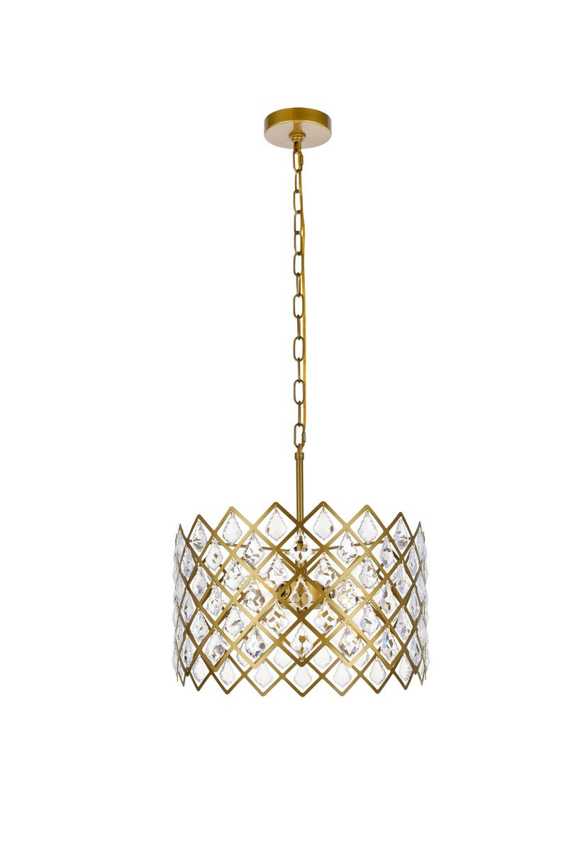 Elegant Lyla 1111D16BR Pendant Light - Brass