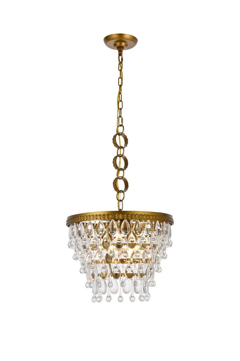 Elegant Nordic 1219D16BR/RC Pendant Light - Brass And Clear