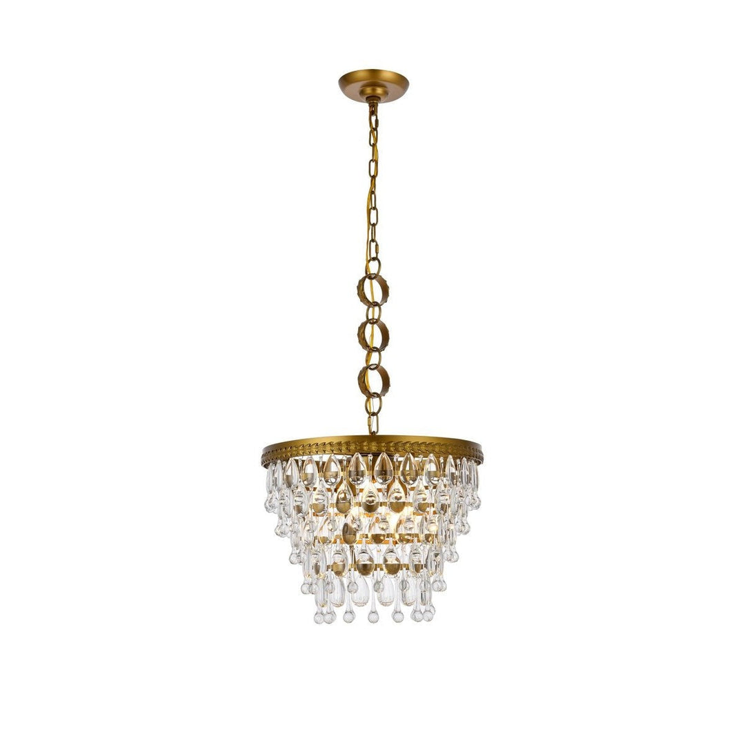 Elegant Nordic 1219D16BR/RC Pendant Light - Brass And Clear