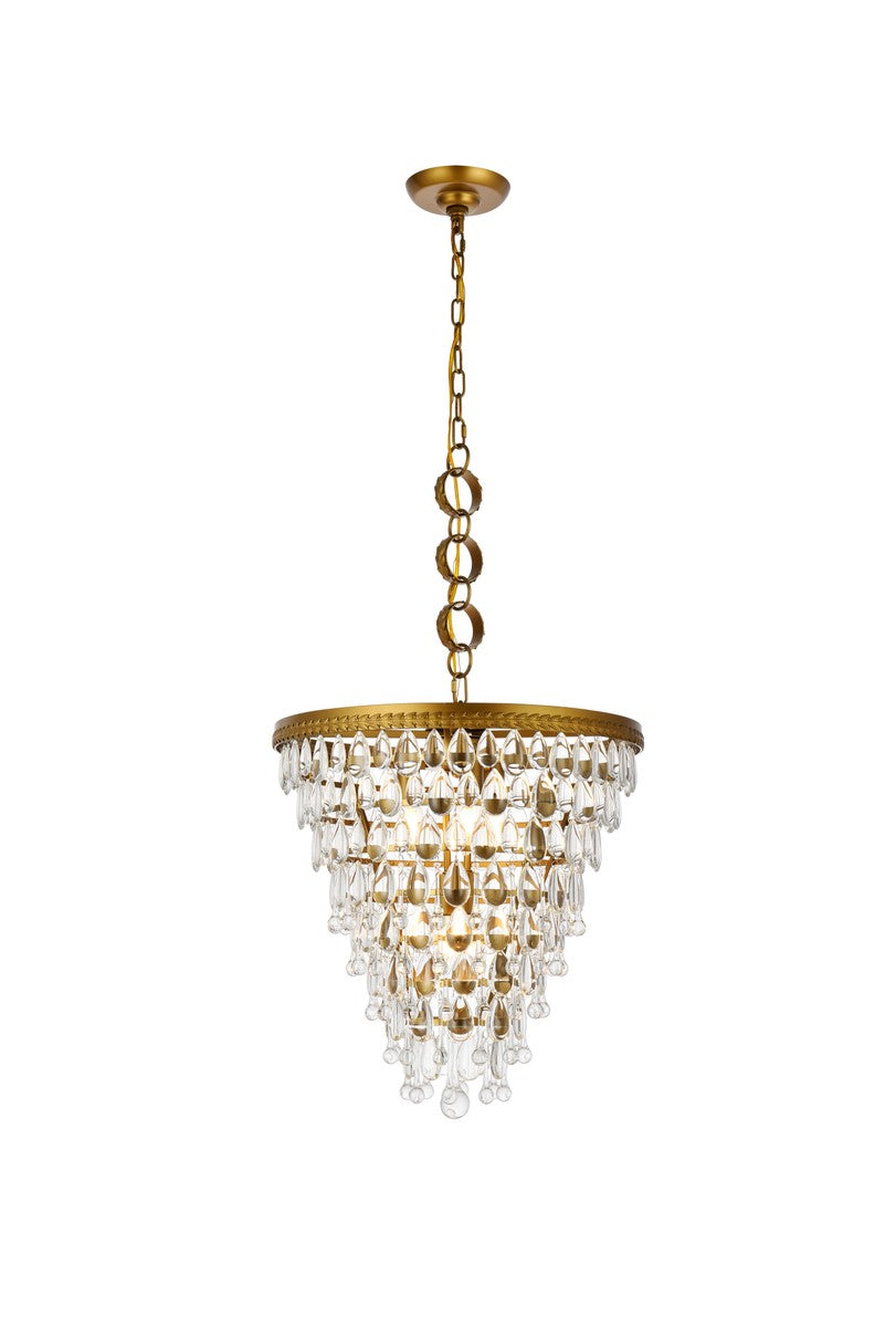 Elegant Nordic 1219D18BR/RC Pendant Light - Brass And Clear