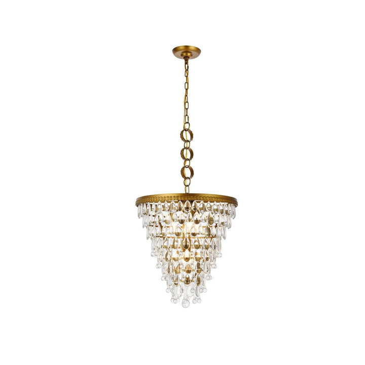 Elegant Nordic 1219D18BR/RC Pendant Light - Brass And Clear