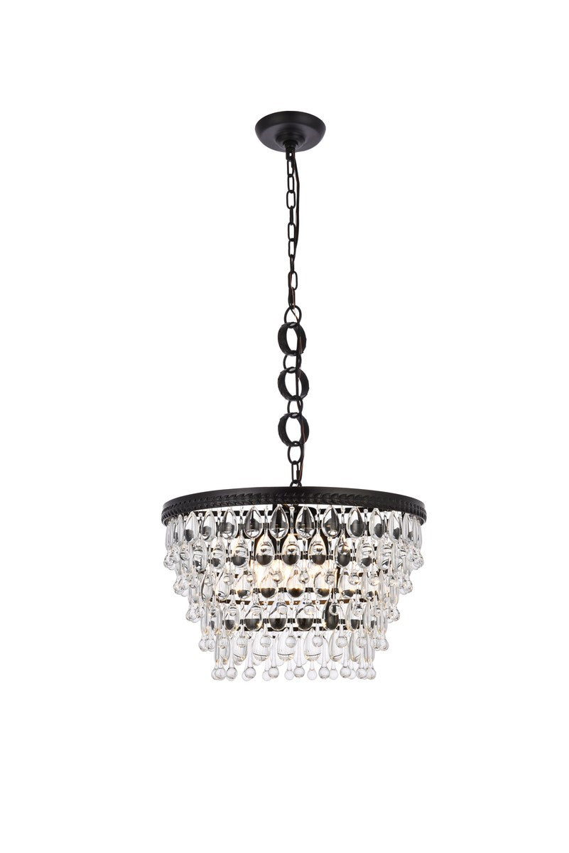 Elegant Nordic 1219D19BK/RC Pendant Light - Black And Clear